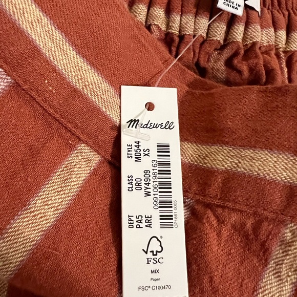 Madewelm Linen Cotton-Overlay Skirt in Stripe - Picture 6 of 6